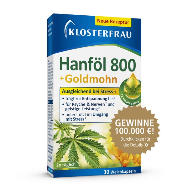 Klosterfrau Hanföl 800 Mg+goldmohn Weichkapseln 30 St