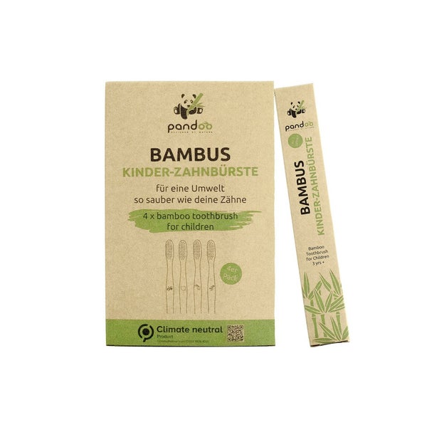PANDOO Kinder-Zahnbürsten 4er Pack 1 St