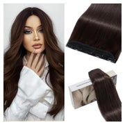 S-noilite Clip In Extensions Echthaar Dunkelbraun 55cm 55g - 1 Teilig