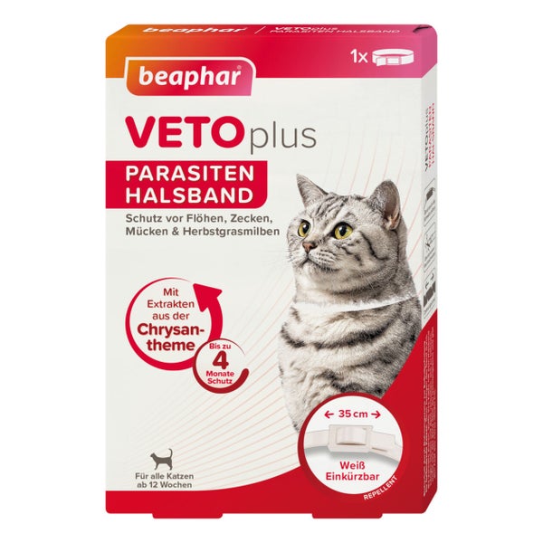 Beaphar VETOplus Parasiten Halsband für Katzen, weiß - 35 cm 1 St