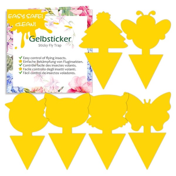Blooven Gelbsticker 60 Stück - Effektive Trauermückenbekämpfung für