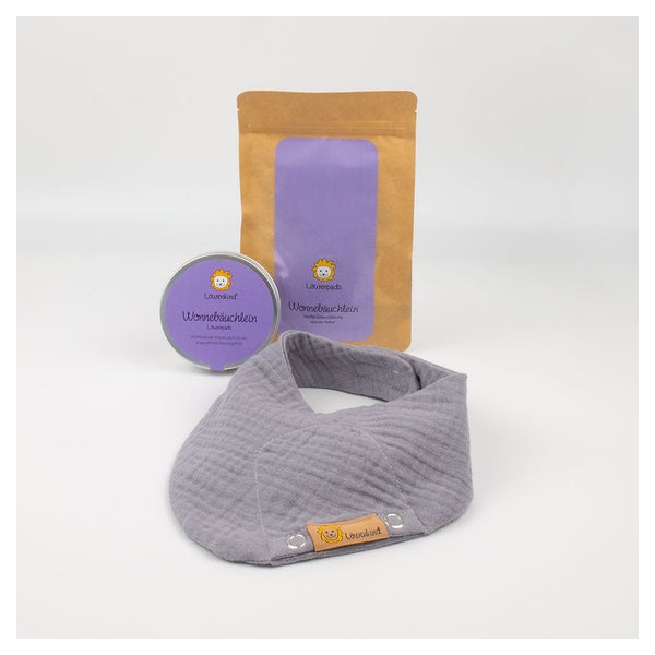 Wonnebäuchlein-Set "Grau" | Kräuterpads & Halstuch 15 St