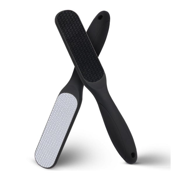 LOPHE 2 in 1 Nano Glas Hornhautfeile mit Langgriff für Pediküre, Schwarz