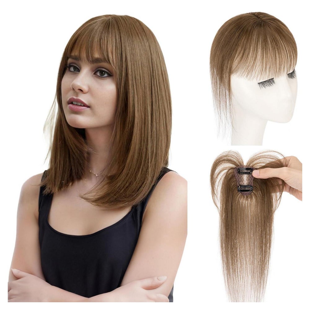 Pony Haarteil Clip in Echthaar Wispy Bangs 04 Schokoladenbra 1 St