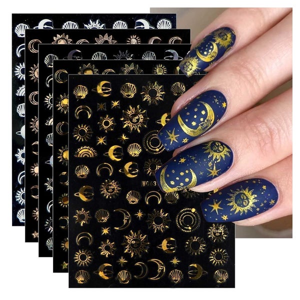 Nagelsticker Mond Stern Sonne 10 Blatt selbstklebend bunt 1 St