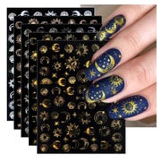 Nagelsticker Mond Stern Sonne 10 Blatt selbstklebend bunt 1 St
