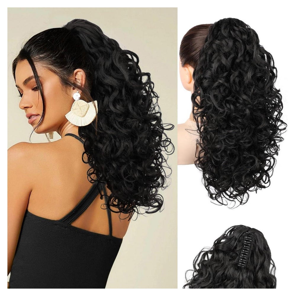 Pferdeschwanz Haarteil Clawclip Extension 46 CM Schwarzbraun 1 St
