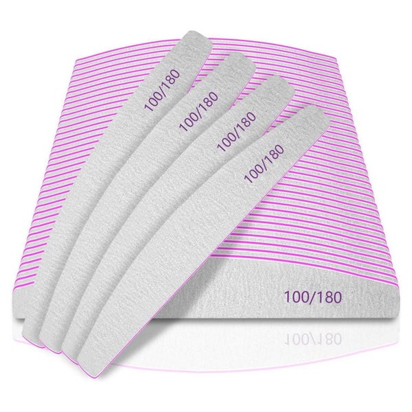 50x Nagelfeilen 100/180 für Gelnägel Acryl Profi - Waschbar 1 St
