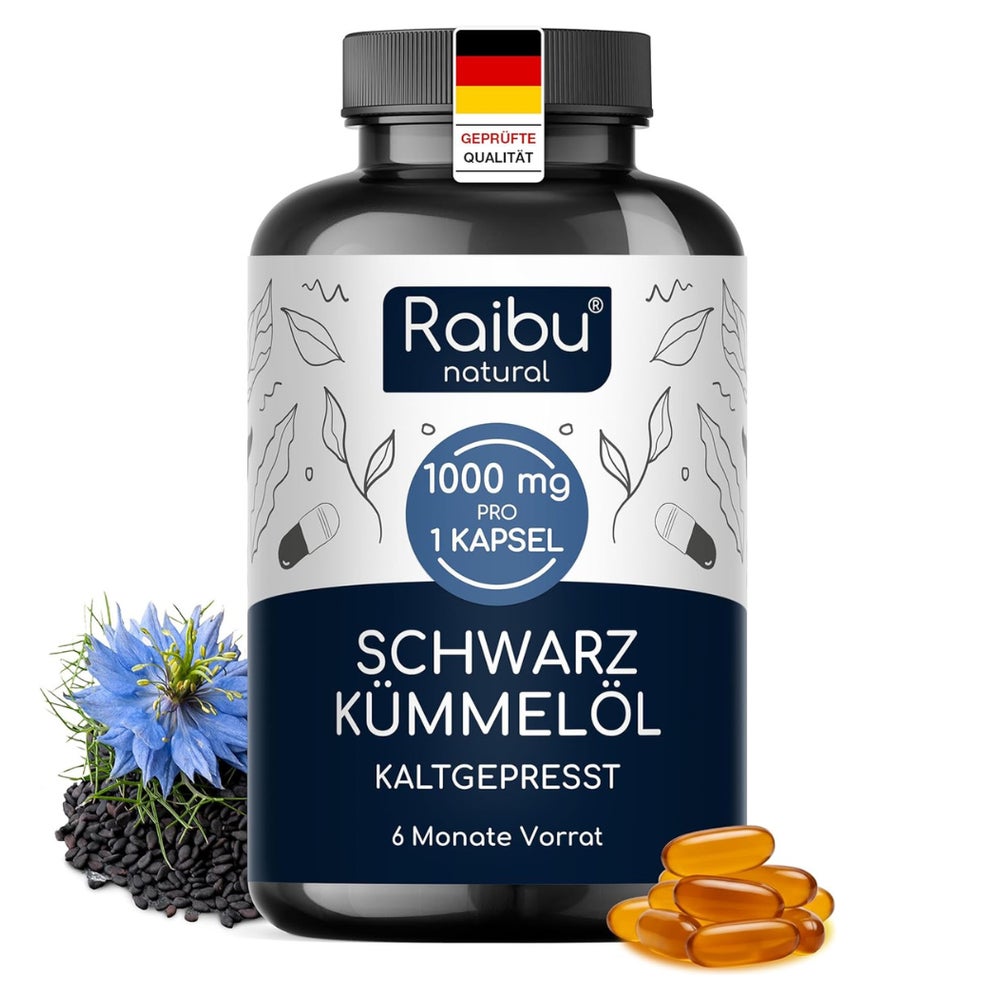 Schwarzkümmelöl Kapseln - 1000 mg pro Kapsel - RAIBU 180 St