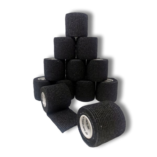 LisaCare latexfreie, kohäsiver Pflasterverband 5cm - Schwarz 12 St