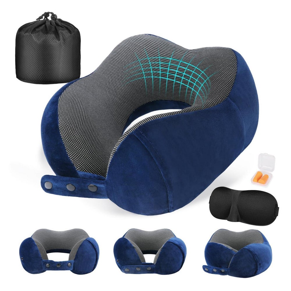 Nackenkissen Memory Foam Reisekissen verstellbar 1 St