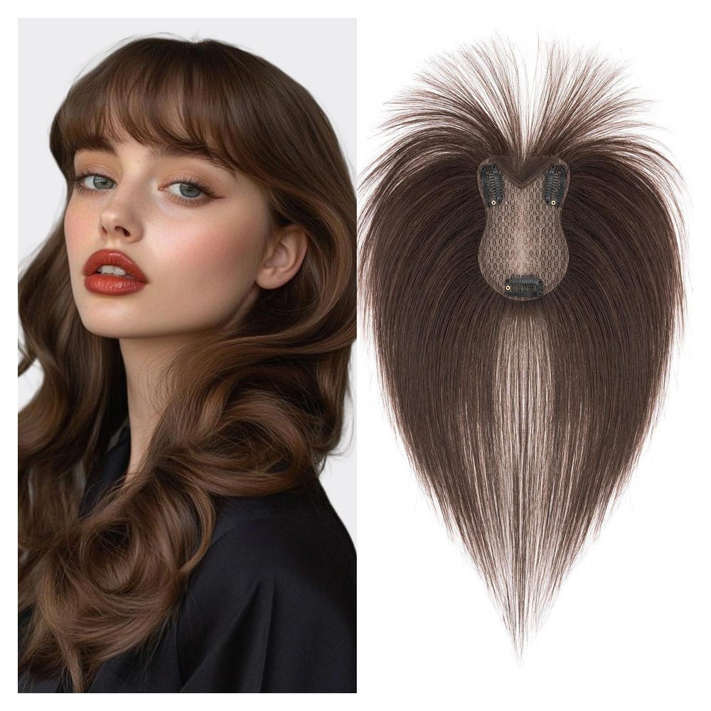 Toupet Damen Echthaar Remy Clip 27cm (Wispy Pony) #2 Dunkelb 1 St