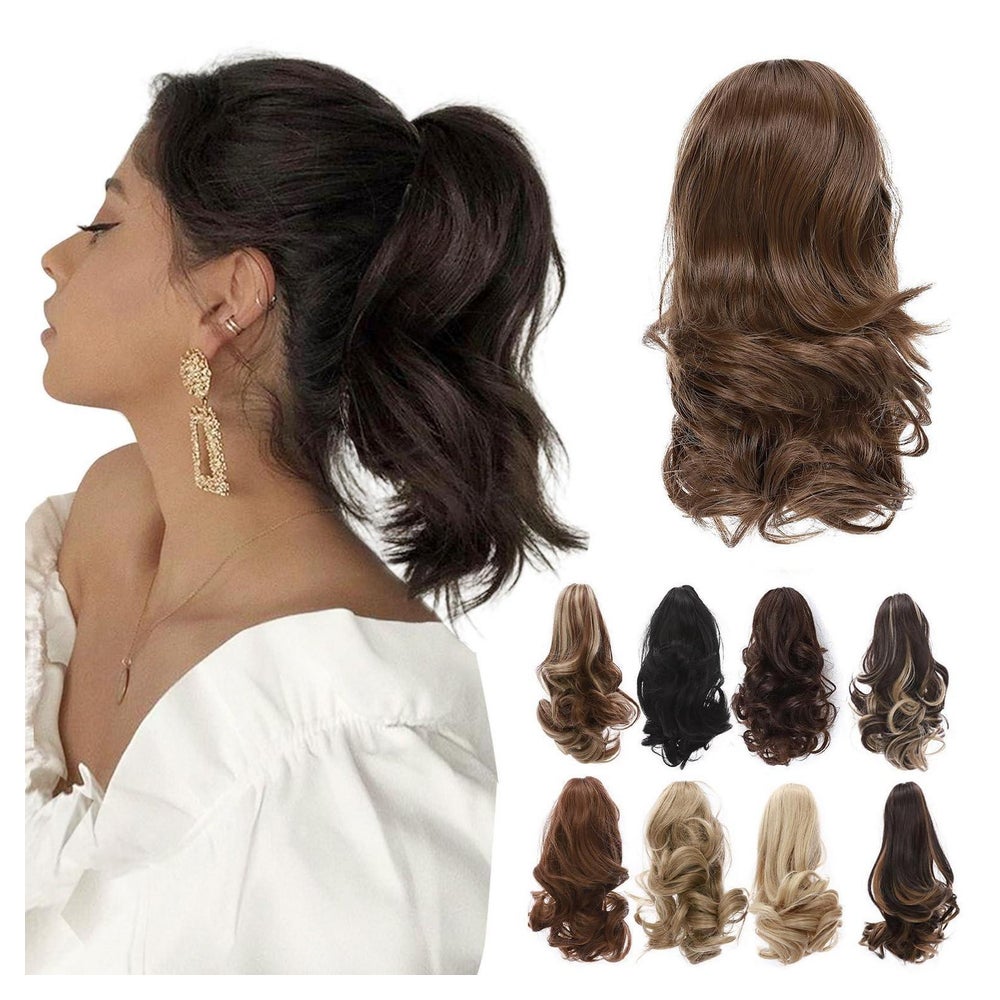 Pferdeschwanz Clip Extensions Haarteil gewellt 30 cm #12 Mit 1 St
