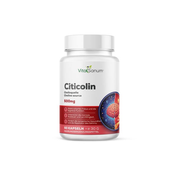 VitaSanum® – Citicolin (CDP-Cholin) – 1000 mg Tagesportion – 60 vegane Kapseln 60 St