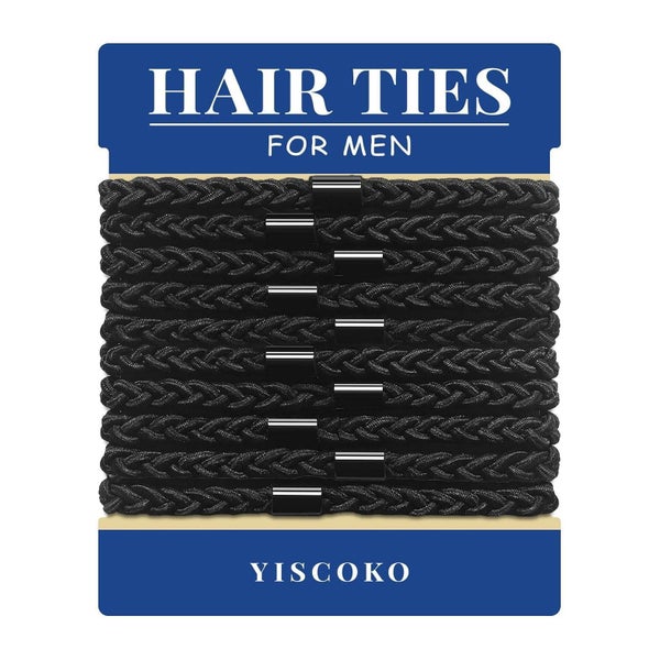 YISCOKO Herren Haargummi 10 Stück Schwarz Nylon Stirnband 1 St