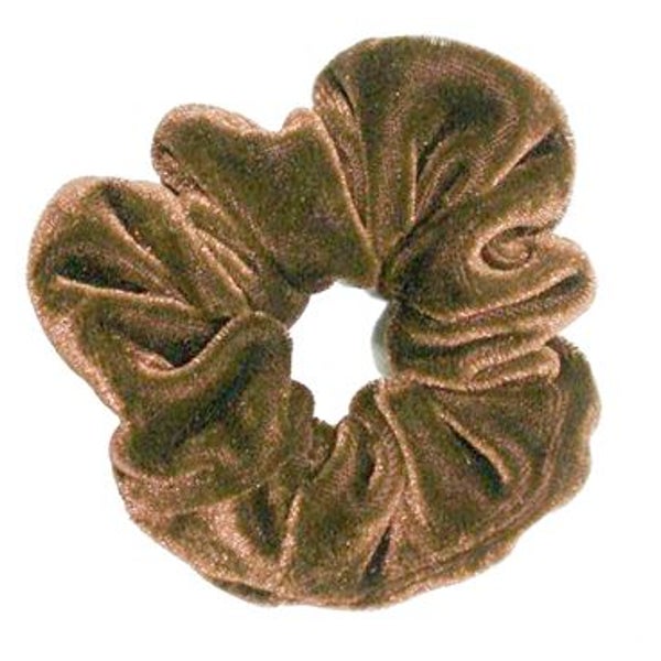 SOHO Velours-Scrunchie Hellbraun