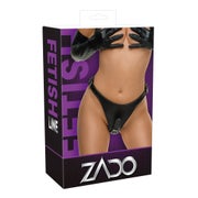 ZADO - String aus Leder mit 2 Dildos