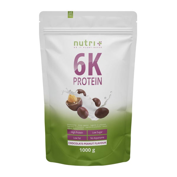 nutri+ 6K Veganes Protein Pulver - Chocolate Peanut 1000 g