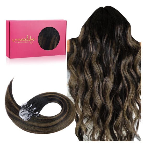 Extensions 55cm-50s 5-Micro#1B 6 1B Balayage Natürliches Sch 1 St