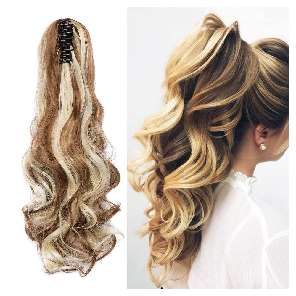 Ponytail Haarteil Clipin 45 cm 140g Goldbraun&Gebleichtes Bl 1 St
