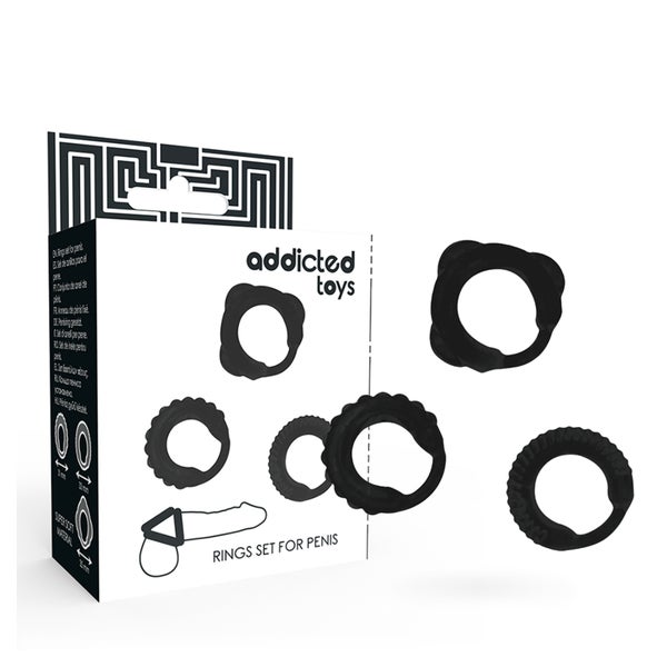 Addicted Toys - Ergonomisches Penisring-Set aus  Gummi 1 St