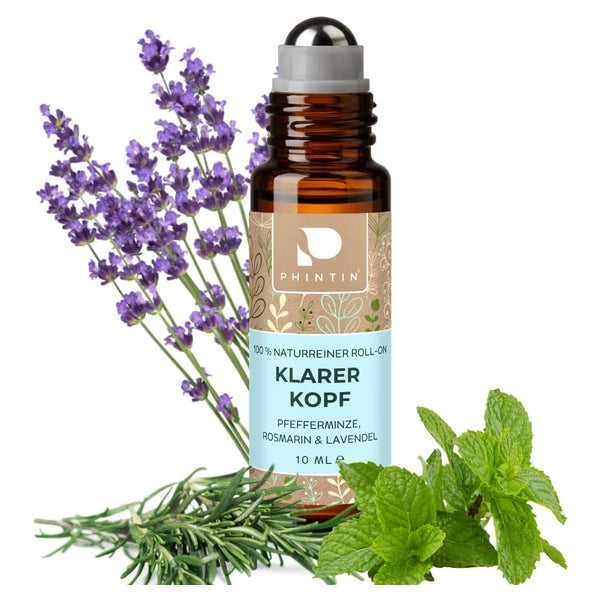 PHINTIN Roll-On Klarer Kopf | ätherische Öle Duftroller 10 ml