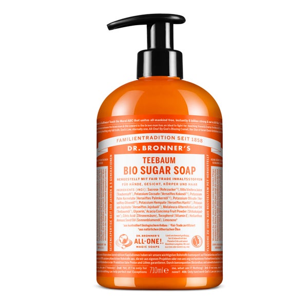 Dr. Bronner's Bio Sugar Soap Naturseife Teebaum Liquid Soap 710 ml