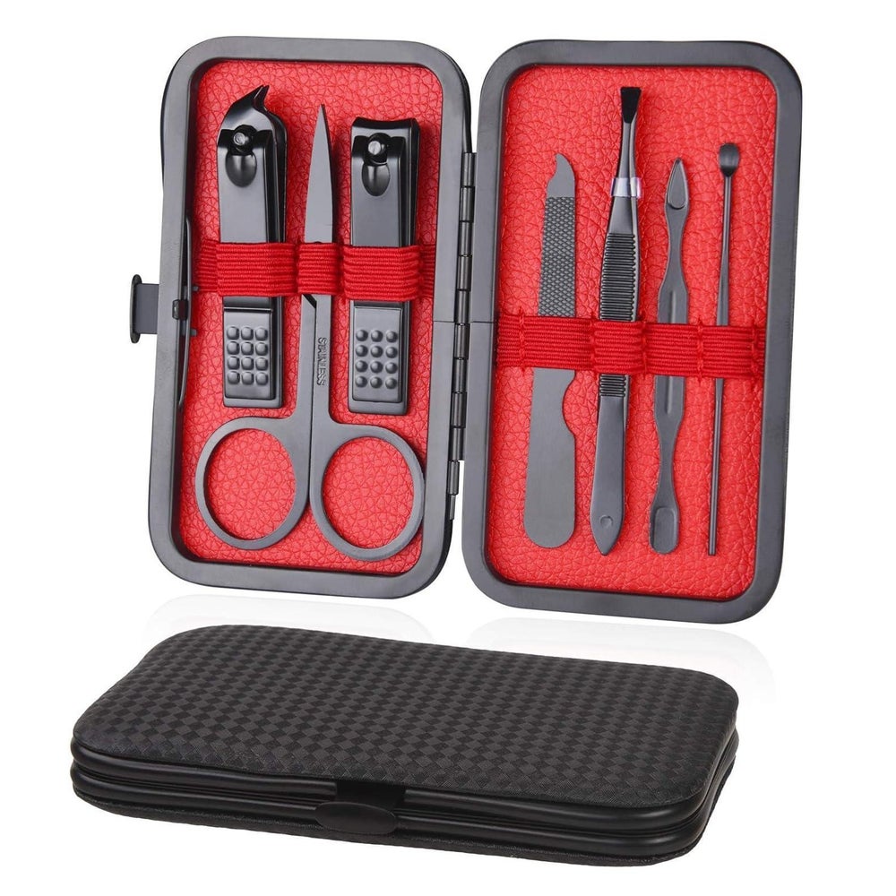 Maniküre Pediküre Nagelset Edelstahl Ledertasche 7-teilig Sc 1 St