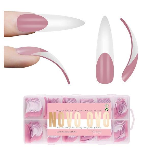 Kunstnägel XXL Curved Stiletto Almond French Tip Nail Tips E 1 St