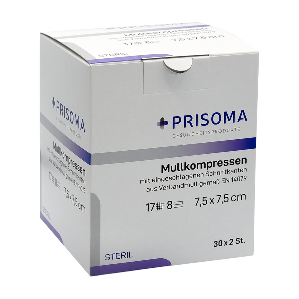 Mullkompressen Prisoma 7,5x7,5 cm steril 30X2 St
