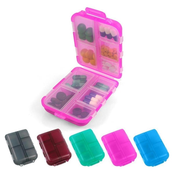 Tablettenbox 7 Tage Pillendose 10 Fächer BPA-frei Rosa 1 St