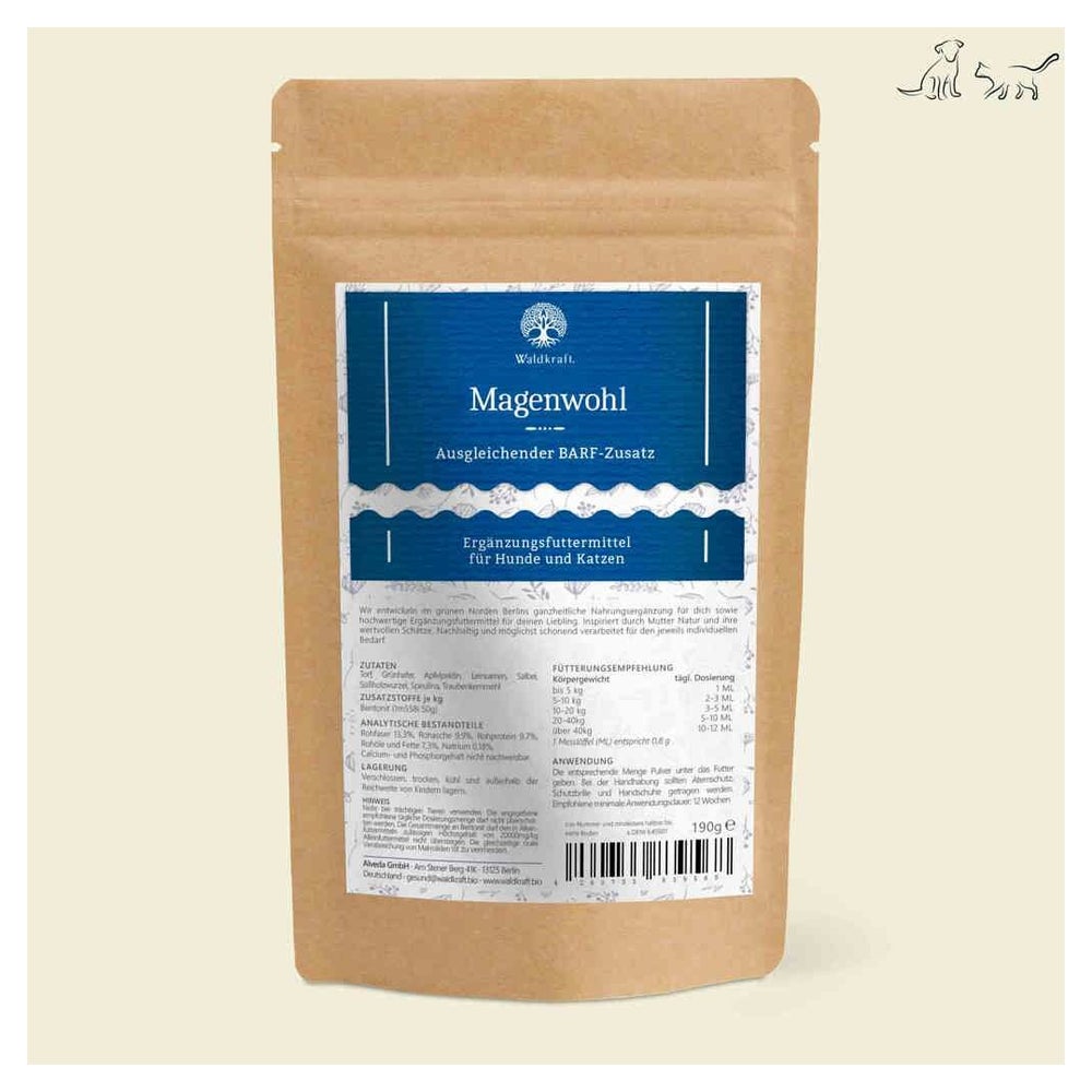 Magenwohl - Dein BARF-Zusatz bei Übersäuerung - Nachfüllpack 190g 0.19 kg