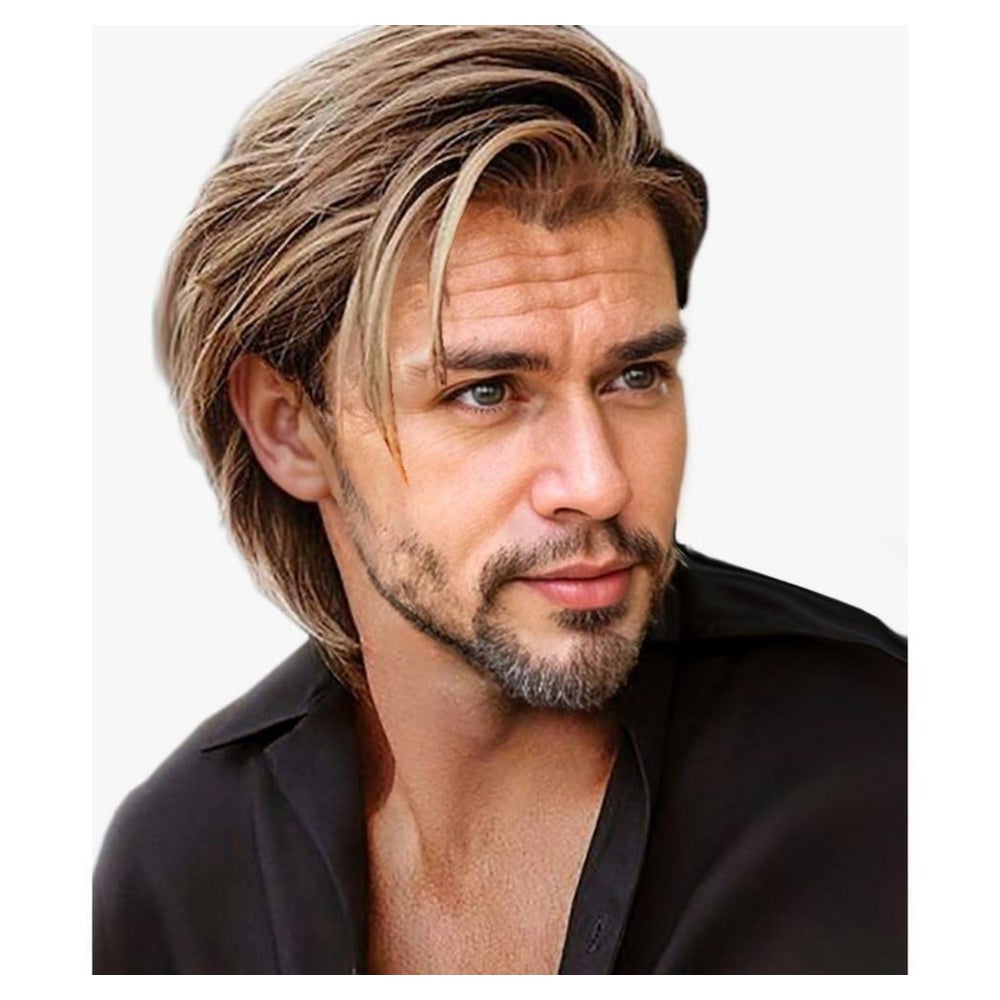 Perücke Herren kurz layered synthetisch Haar Kerl Blonde Bra 1 St