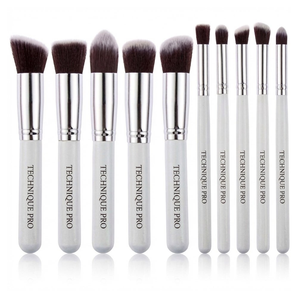 Technique PRO 10 Pieces Basic Glitz Makeup Pinseles – Weiß / 1 St