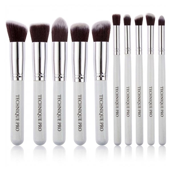 Technique PRO 10 Pieces Basic Glitz Makeup Pinseles – Weiß / 1 St