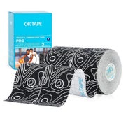 OK TAPE Pro Kinesiologie Tape 5cm x 5m - 2 Rollen (Schwarz/Weiß)