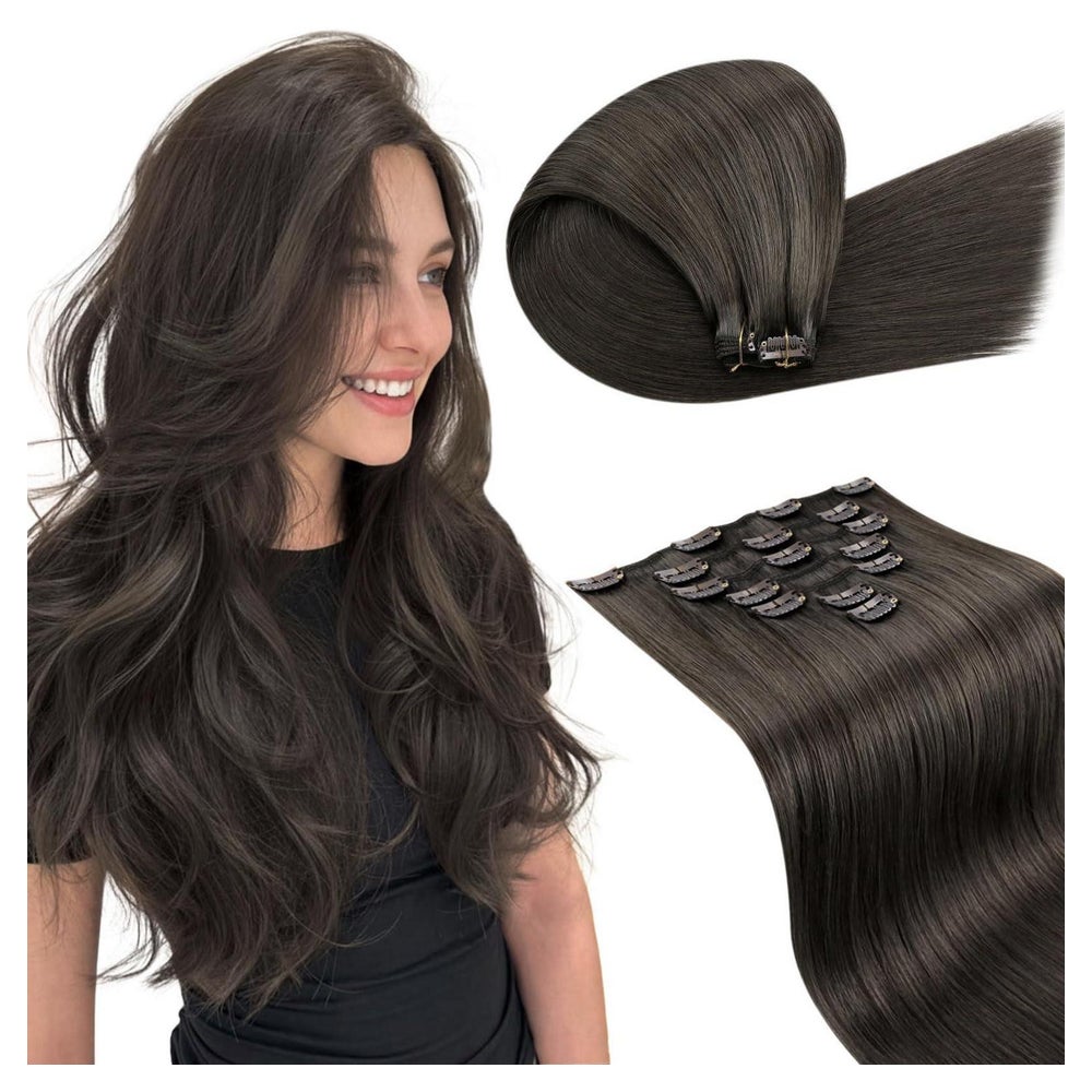 Clip in Extensions Echthaar Mokka braun glatt 40cm-7PCS 1.11 1 St