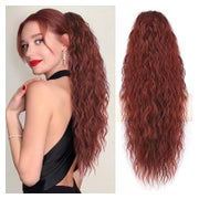 PORSMEER Pferdeschwanz Haarteil Lang 76cm Wellig Locken Ponytail Extension