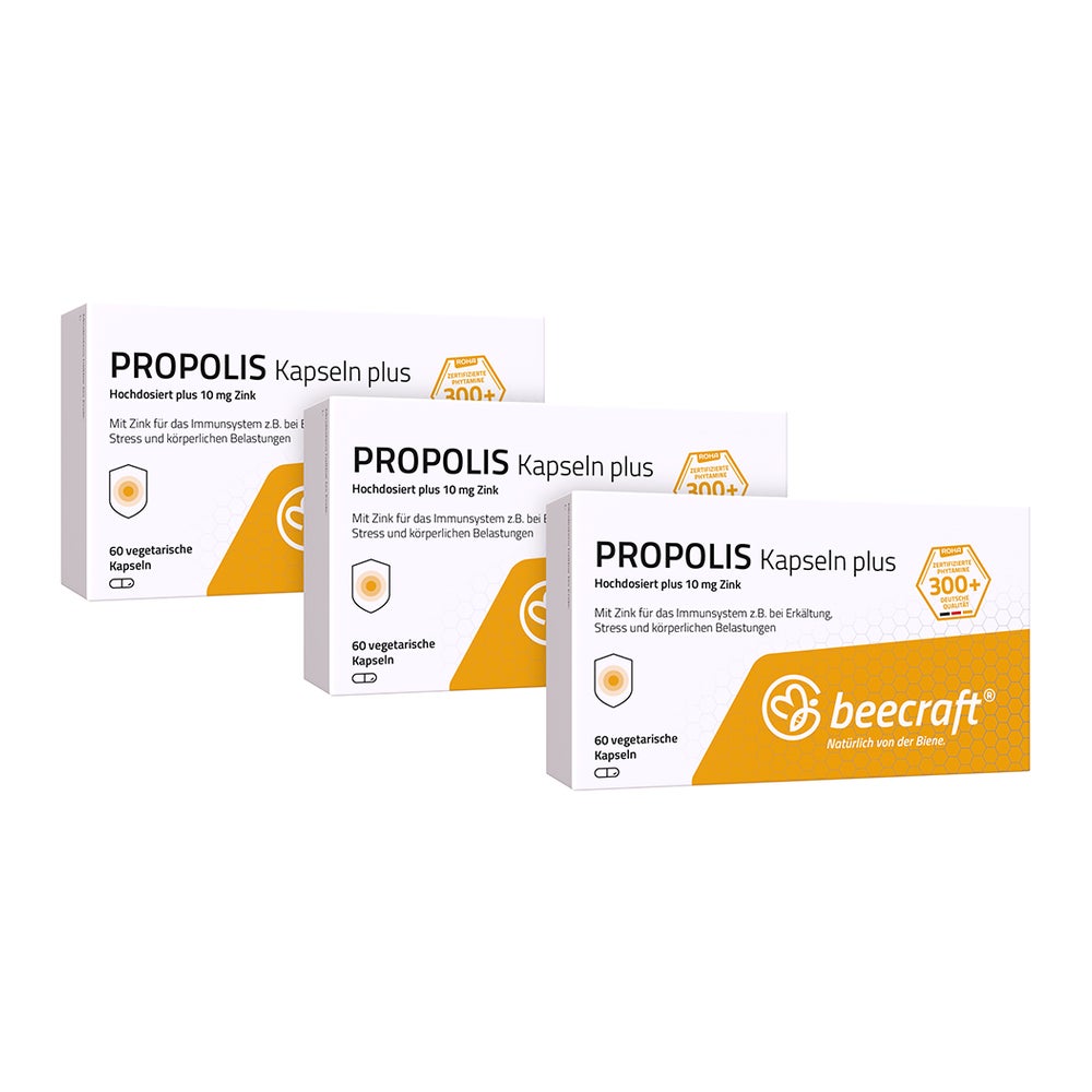beecraft® PROPOLIS Kapseln plus Dreierpack 3X60 St