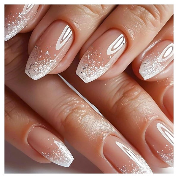 Kunstnägel Ballerina Kurz Gradient Gradient Glitzer 1 ml (1e 1 St