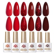 Nagellack UV Gel Burgunder Maniküre Nagelkunst Glitzer Rot 1 St