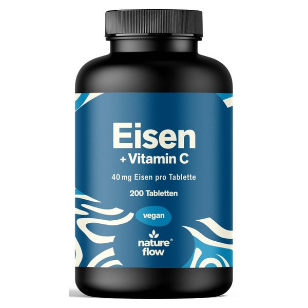 Eisentabletten mit Vitamin C - 200 Tabletten - Nature Flow 200 St