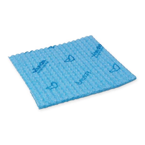 Vileda Professional Breazy Kurzzeittuch, 35 x 35,5 cm – Wellenstruktur, hohe Schmutzaufnahme, waschbar - 1 Packung = 25 Stück, blau