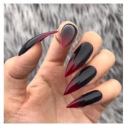 Künstliche Fingernägel Stiletto Schwarz Rot Ombre Gothic AH3 1 St
