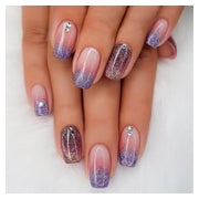 Nägel zum Aufkleben kurz 24 Stück lila violett ombré Glitzer 1 St