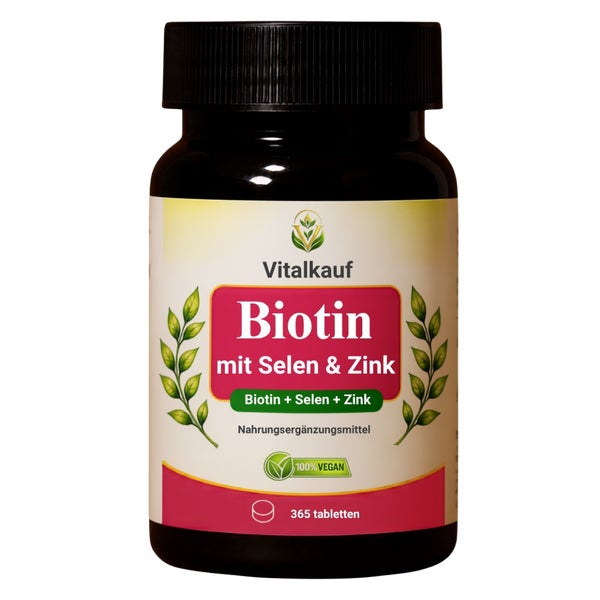 Vitalkauf Biotin + Selen + Zink – 365 vegane Tabletten 365 St