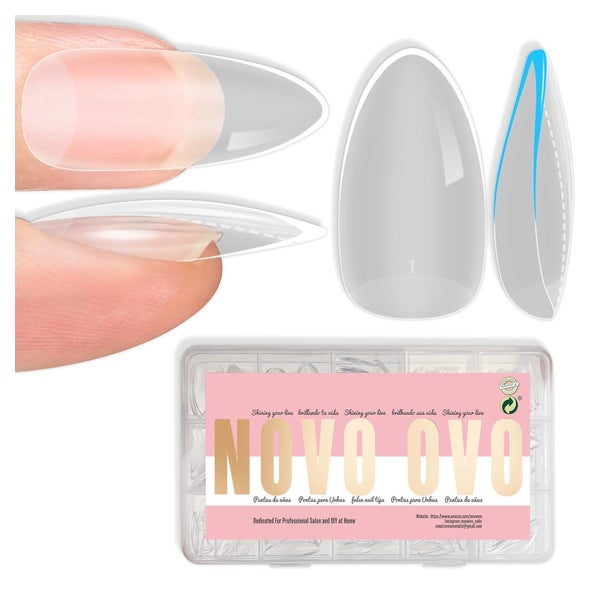 Nagelspitzen Acryl PressOn No C Medium Almond Clear Extra Th 1 St