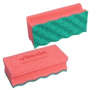Vileda Professional PUR active SchwammProfi – Reinigungsschwamm mit Wellenstruktur - 1 Packung = 10 Stück, 15 x 7 x 4,5 cm, rot