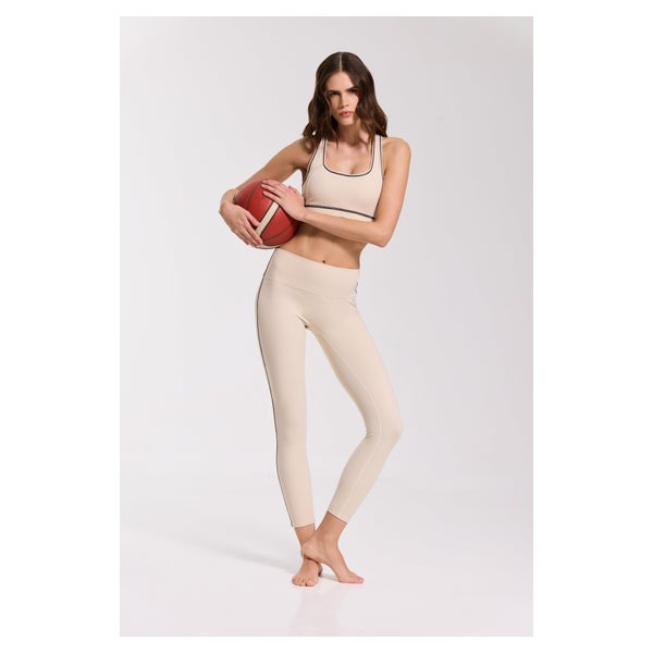 SPORT-LEGGING BECKY BEIGE KONTRASTNÄHTE HOCHTAILLE FORMEND 1 St