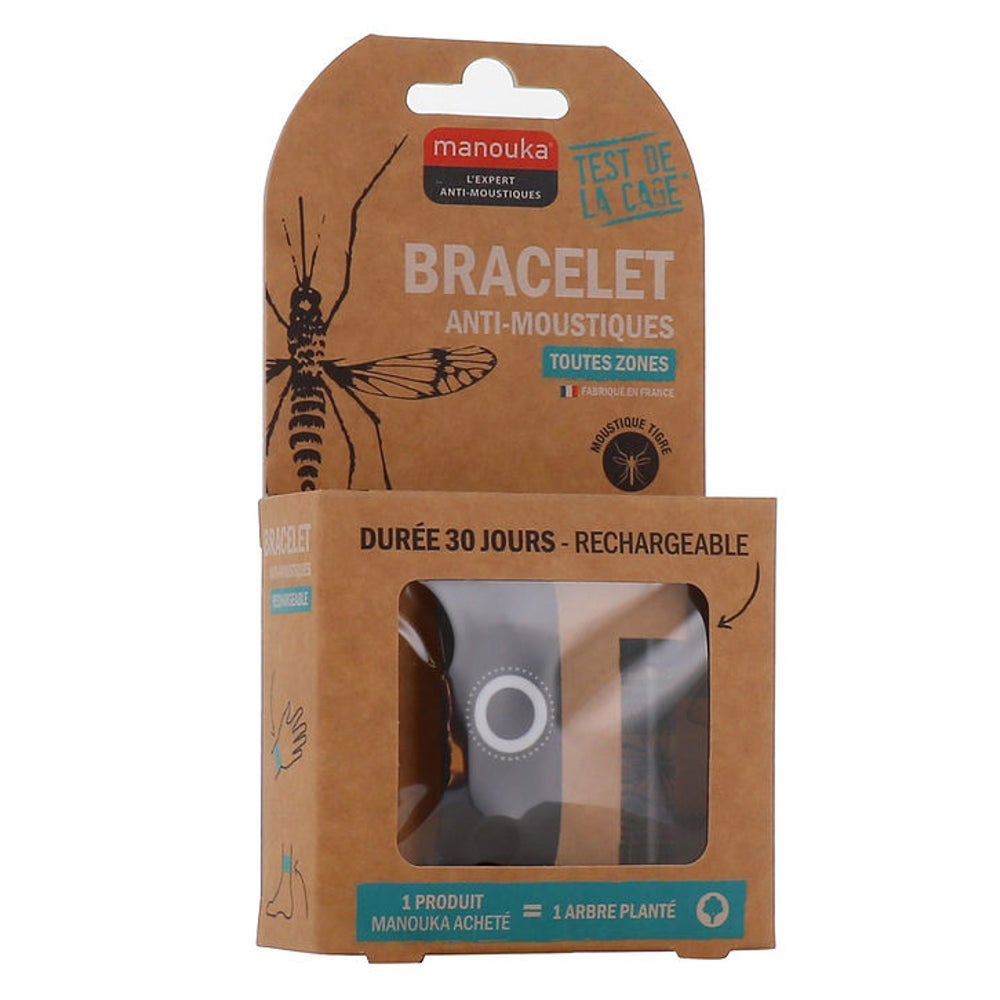 Mückenschutz Armband Erwachsene Schwarz Manouka 1 P